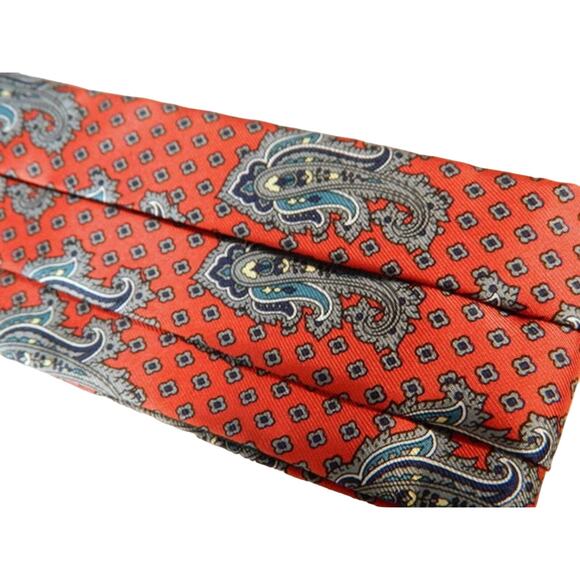 Vintage Silk Cummerbund, Red Paisley Cummerbund from Jos A Bank - Picture 4 of 6